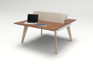 Two-Person Desk Wood Legs